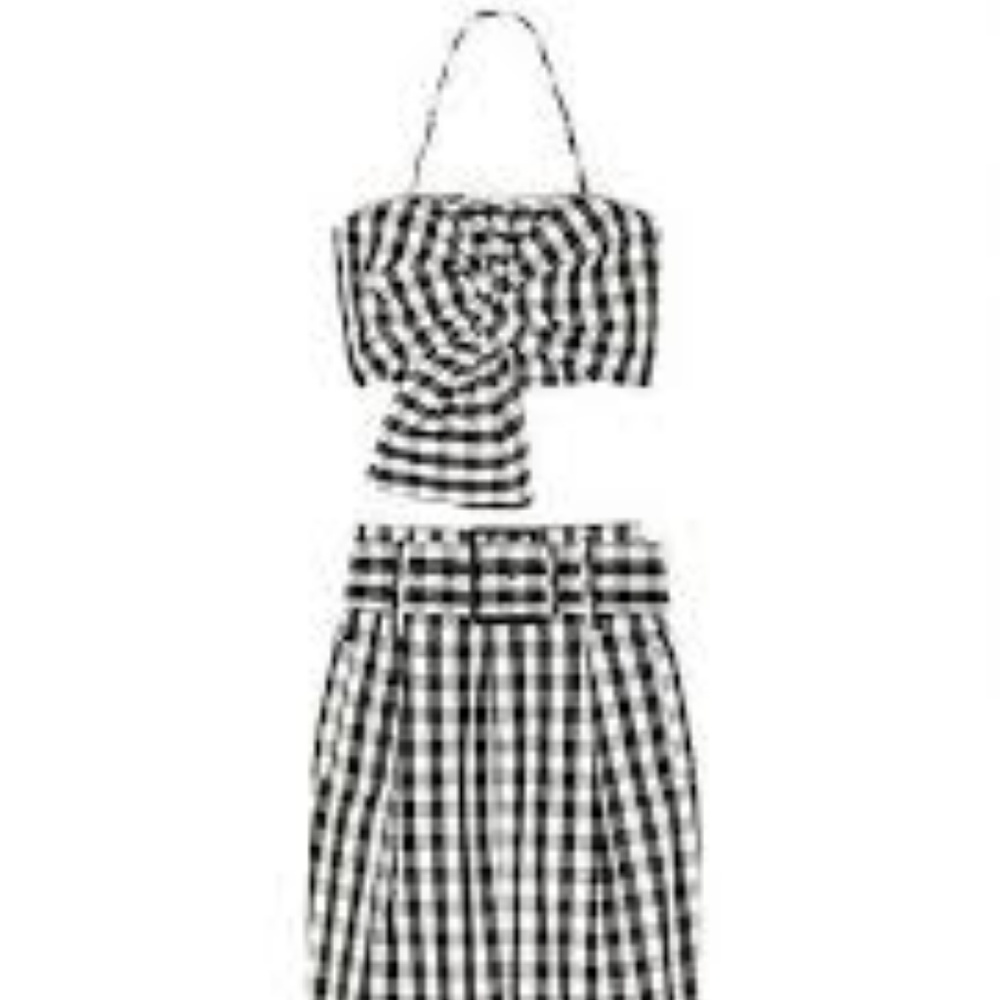 Kendall & Kylie Gingham Crop Pants & Knot Top